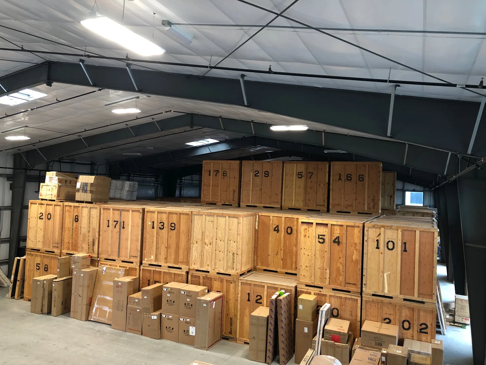 ASAP Movers wooden storage vaults inside the warehouse